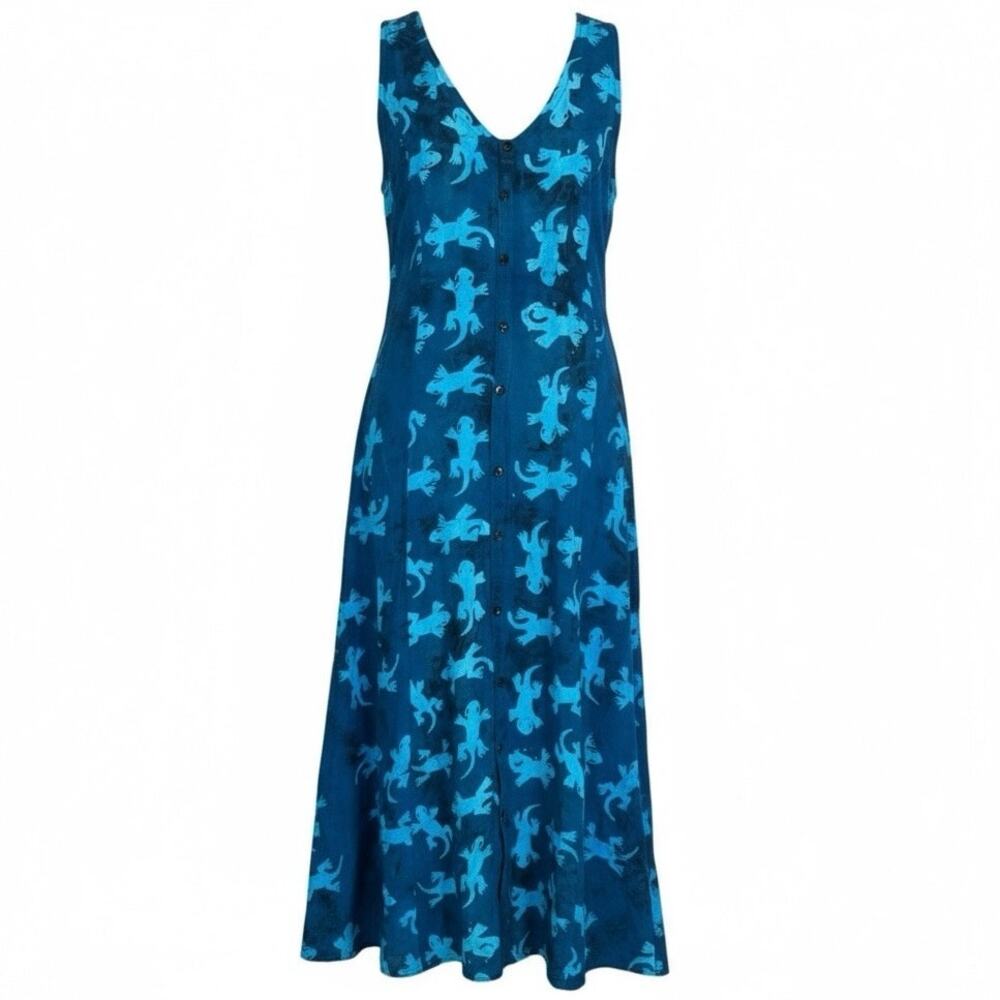 Vintage Lizard Print Muumuu Hawaiian Dress